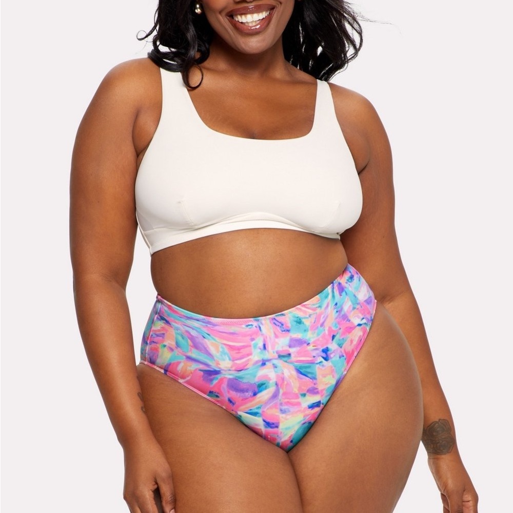 YITTY Pink and Blue Bikini Set Vibrant Swimwear